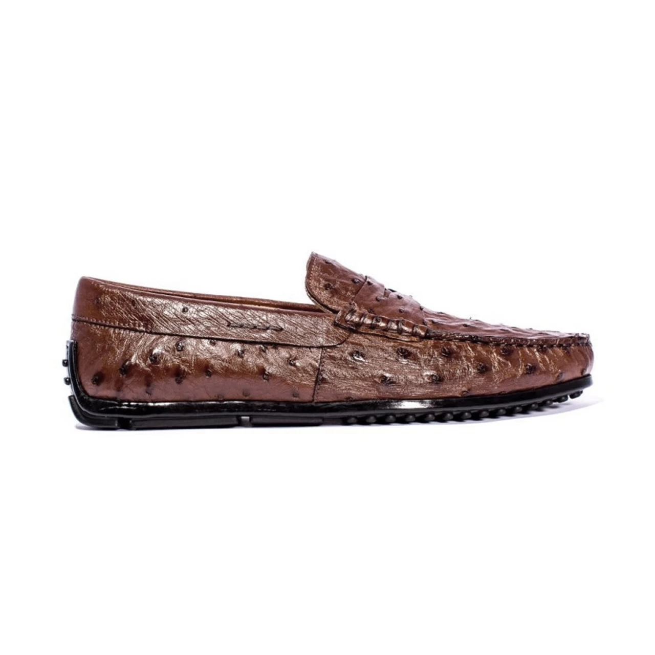 Zelli 100% Ostrich Quill Slip-On Italian Moc Driver Loafer 6 Zelli 100% Ostrich Quill Slip-On Italian Moc Driver Loafer - Image 6