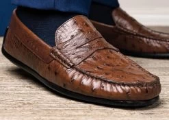 Zelli 100% Ostrich Quill Slip-On Italian Moc Driver Loafer 16 Zelli 100% Ostrich Quill Slip-On Italian Moc Driver Loafer -Fashionable Costume ZEL OST 33 100 BRD 2 94311.1676581354
