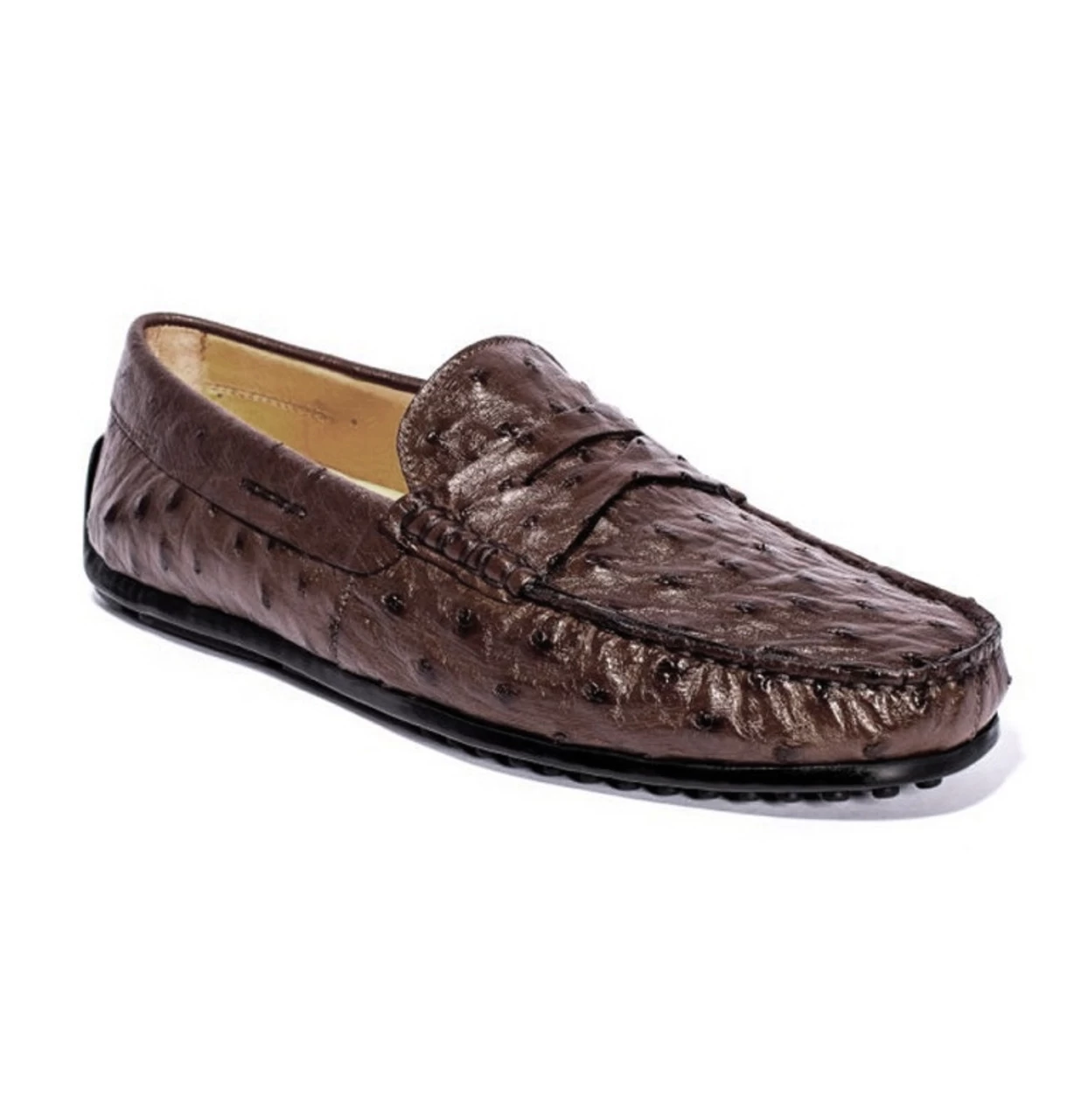 Zelli 100% Ostrich Quill Slip-On Italian Moc Driver Loafer 3 Zelli 100% Ostrich Quill Slip-On Italian Moc Driver Loafer - Image 3
