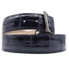 Zelli Genuine Alligator Dress Belt - Navy Blue