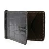 Zelli Genuine Alligator Bi-Fold Money Clip - Dark Brown
