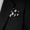 Large Black Polka Dots - 100% Cotton Pre-Folded Pocket Square Insert
