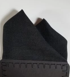100% Linen Pre-Folded Pocket Square Handkerchief Insert - Black 2 Point -Fashionable Costume black linen 3 99967.1682361409