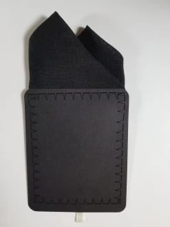 100% Linen Pre-Folded Pocket Square Handkerchief Insert - Black 2 Point -Fashionable Costume black linen 4 09816.1682361410
