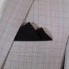 100% Linen Pre-Folded Pocket Square Handkerchief Insert - Black 2 Point