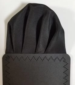 Black Silk & Cotton Pre-Folded Pocket Square Insert -Fashionable Costume black silk cotton 2 96804.1660841846
