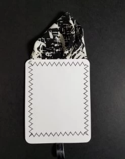 100% Silk Pre-Folded Point Design Pocket Square Insert - Black & White Floral -Fashionable Costume blackfloral point4 82240.1643134085