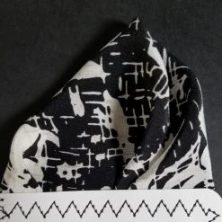 100% Silk Pre-Folded Point Design Pocket Square Insert - Black & White Floral -Fashionable Costume blackfloral point5 72037.1643134084