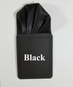 Black Satin Pre-Folded Pocket Square Insert -Fashionable Costume blacksatin 2 ebay 93713.1653080667
