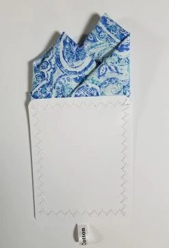 Blue Paisley 100% Cotton Pre-Folded Pocket Square Handkerchief Insert - 2 Point -Fashionable Costume blue paisley 4 91204.1680126687