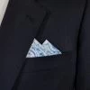 Blue Paisley 100% Cotton Pre-Folded Pocket Square Handkerchief Insert - 2 Point