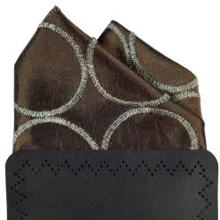 100% Silk Bronze Stitch Circles Pre-Folded Pocket Square Insert 13 100% Silk Bronze Stitch Circles Pre-Folded Pocket Square Insert -Fashionable Costume bronze Circle3 47662.1668811767