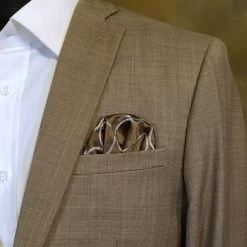 Bronze 100% Silk Dupioni Embroidered Pre-Folded Pocket Square Insert -Fashionable Costume bronzecircle5 84806.1640208467