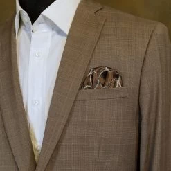 Bronze 100% Silk Dupioni Embroidered Pre-Folded Pocket Square Insert -Fashionable Costume bronzecircle 39234.1640208464