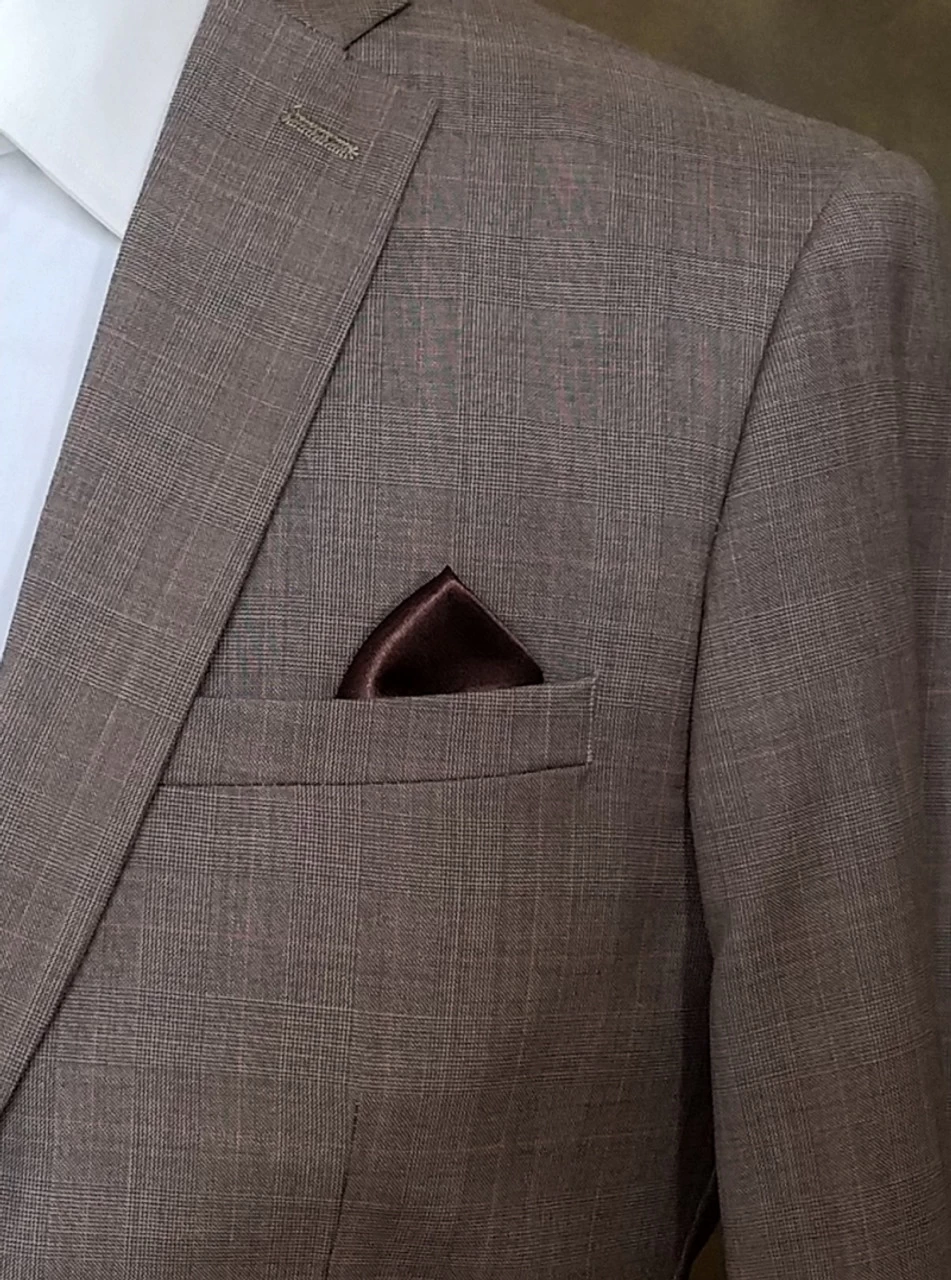 Antonio Ricci 2-in-1 Pouf Round Pocket Square - Black On Dark Brown 5 Antonio Ricci 2-in-1 Pouf Round Pocket Square - Black On Dark Brown - Image 5