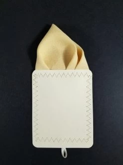 Men's Buttercream 100% Linen Pre-Folded Pocket Square Insert - Point Design -Fashionable Costume buttercream linenP 4 28049.1643133167