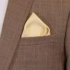 Men's Buttercream 100% Linen Pre-Folded Pocket Square Insert - Point Design