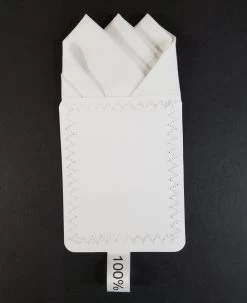 White 100% Cotton Pre-Folded Pocket Square Handkerchief Insert -Fashionable Costume cotton3 pt 4 69049.1645634064