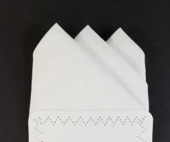 White 100% Cotton Pre-Folded Pocket Square Handkerchief Insert -Fashionable Costume cotton3 pt 6 53038.1645634064
