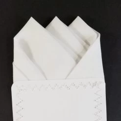 White 100% Cotton Pre-Folded Pocket Square Handkerchief Insert -Fashionable Costume cotton3 pt 7 55237.1645634064