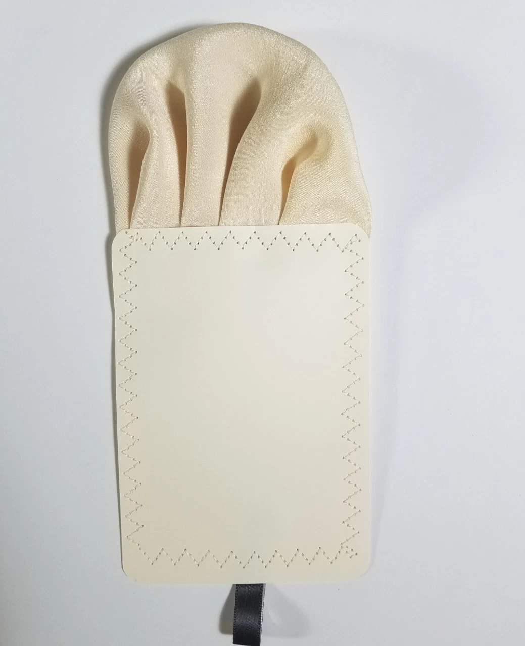 Cream 100% Silk Charmeuse Pre-Folded Pocket Square Insert 4 Cream 100% Silk Charmeuse Pre-Folded Pocket Square Insert - Image 4
