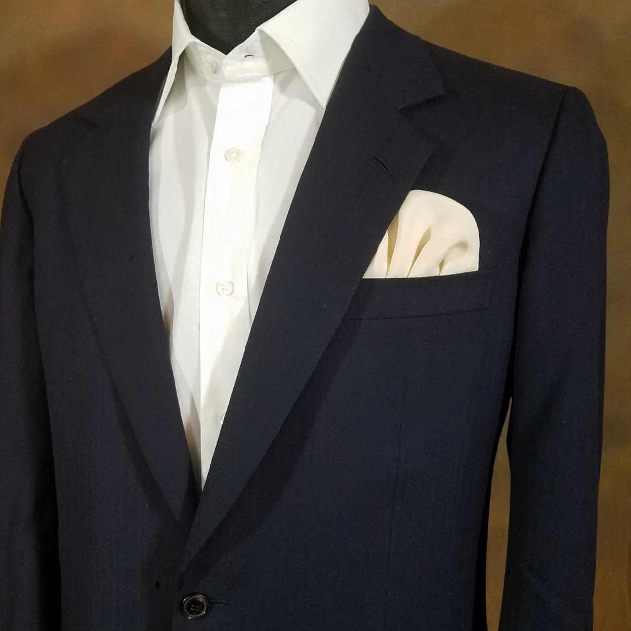 Cream 100% Silk Charmeuse Pre-Folded Pocket Square Insert 2 Cream 100% Silk Charmeuse Pre-Folded Pocket Square Insert - Image 2