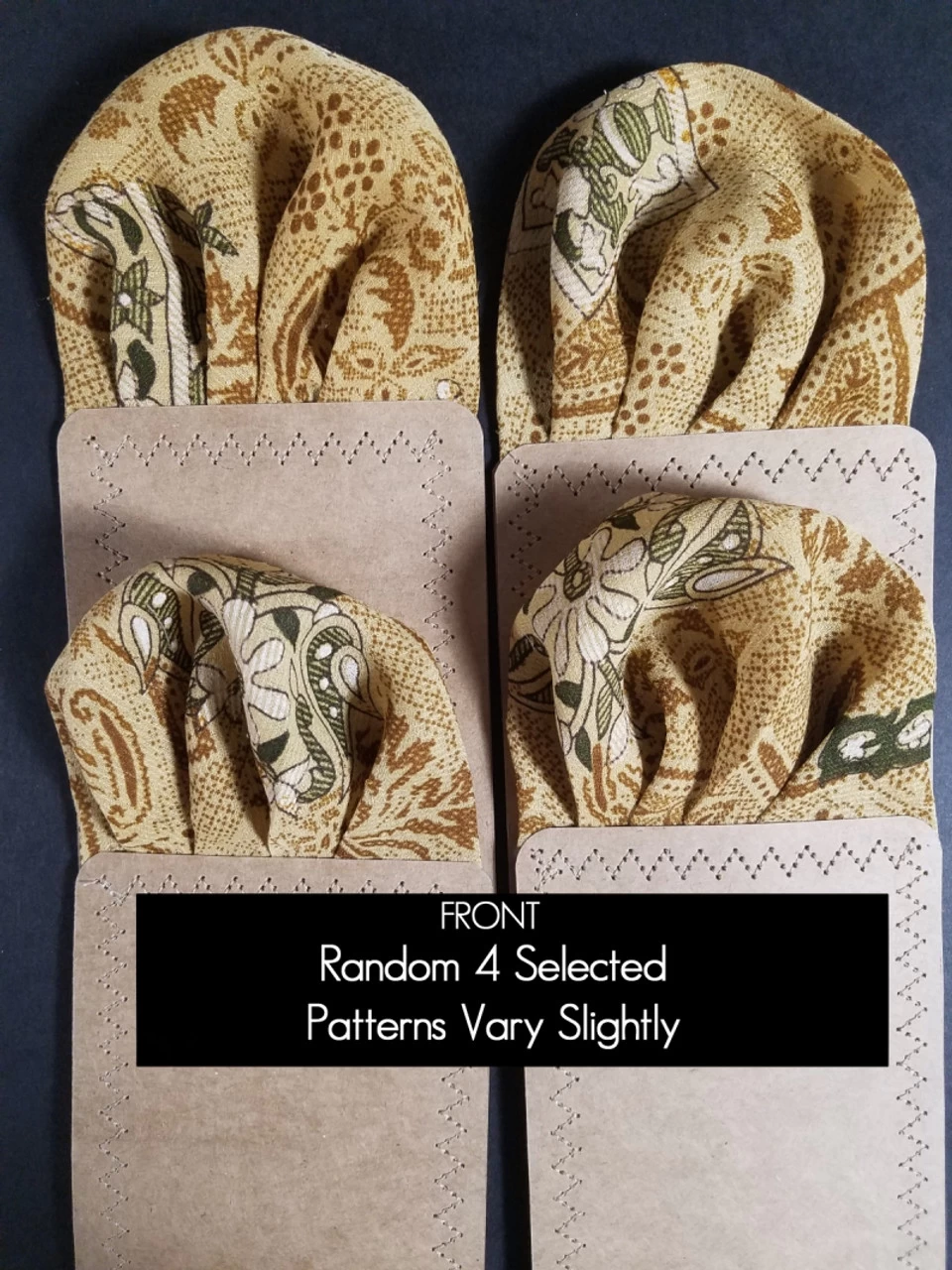 Silk Blend Pre-Folded Fan Design Pocket Square Insert - Gold & Brown 8 Silk Blend Pre-Folded Fan Design Pocket Square Insert - Gold & Brown - Image 8