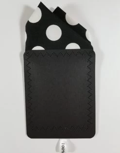 Large White Dots On Black 100% Cotton Pre-Folded Pocket Square Handkerchief Insert - 2 Point -Fashionable Costume large dot2 05000.1660248652