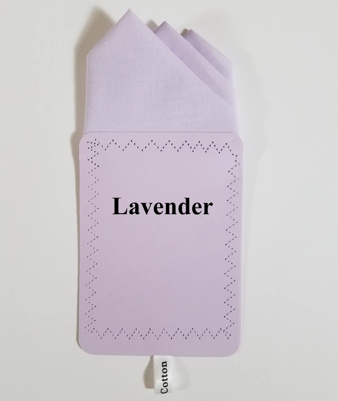 Lavender 100% Cotton Pre-Folded Pocket Square Handkerchief Insert 4 Lavender 100% Cotton Pre-Folded Pocket Square Handkerchief Insert - Image 4