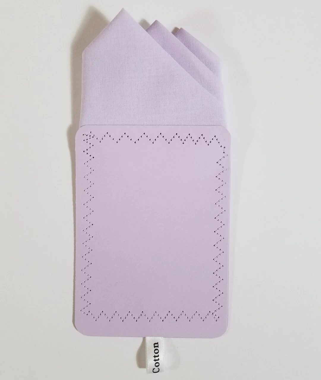 Lavender 100% Cotton Pre-Folded Pocket Square Handkerchief Insert 5 Lavender 100% Cotton Pre-Folded Pocket Square Handkerchief Insert - Image 5