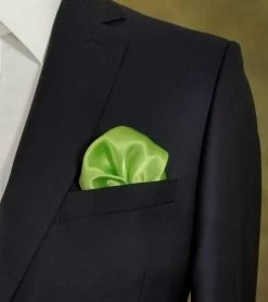 Antonio Ricci 2-in-1 Pouf Round Pocket Square - Dark Navy On Bright Green -Fashionable Costume limeGreen 32568.1680298770