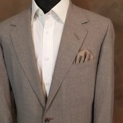 Men's Sand Tan 100% Linen Pre-Folded Pocket Square Insert - Fan Design -Fashionable Costume linen sand 67096.1643399527