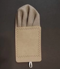 Men's Sand Tan 100% Linen Pre-Folded Pocket Square Insert - Fan Design -Fashionable Costume linen sand fan col 60056.1643399512