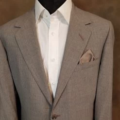 Men's Sand Tan 100% Linen Pre-Folded Pocket Square Insert - Point Design -Fashionable Costume linen sand point 02518.1643399709