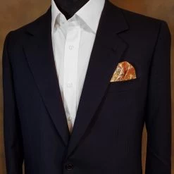 Silk Pre-Folded Fan Design Pocket Square Insert - Melon Orange Floral -Fashionable Costume orangepaisley floral 23383.1644525753