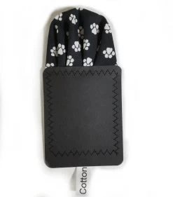 Black Cotton Dog Paw Print Pre-Folded Pocket Square Insert -Fashionable Costume paw 24046.1647455226