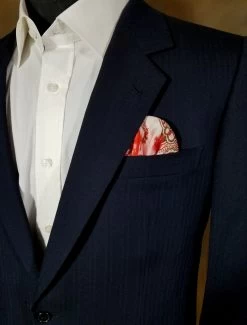 100% Silk Pre-Folded Pocket Square Insert - Pink, Melon & Olive Design -Fashionable Costume pink orange2 53185.1640904799