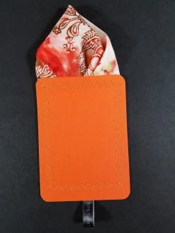 100% Silk Pre-Folded Point Design Pocket Square Insert - Pink & Melon -Fashionable Costume pink orange point4 58794.1642109465