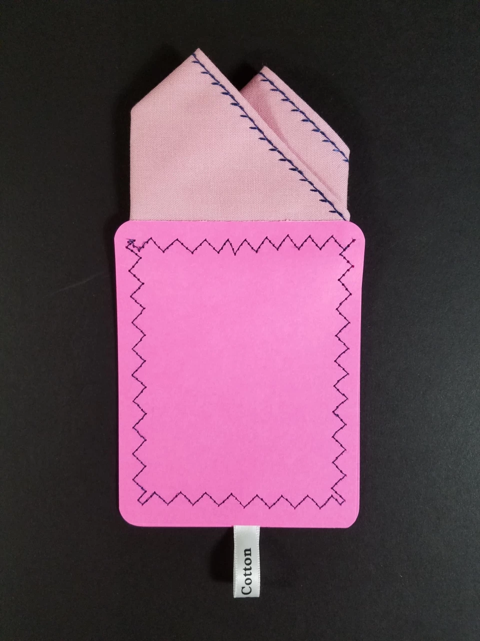 100% Cotton Pre-Folded Pocket Square Handkerchief Insert - Blue On Pink 5 100% Cotton Pre-Folded Pocket Square Handkerchief Insert - Blue On Pink - Image 5