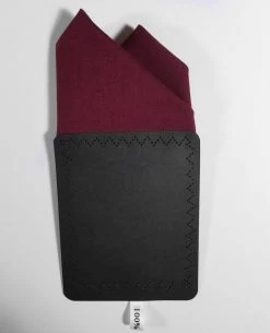 Plum Purple 100% Cotton Pre-Folded Pocket Square Handkerchief Insert - 2 Point -Fashionable Costume plum 5 75906.1679950659