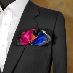 Antonio Ricci 2-in-1 Pouf Round Pocket Square - Large Polka Dots On Black 9 Antonio Ricci 2-in-1 Pouf Round Pocket Square - Large Polka Dots On Black -Fashionable Costume polkadots 6 21216.1641495602