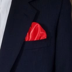 Bright Red Satin Pre-Folded Pocket Square Insert -Fashionable Costume red 1 02404.1675032096
