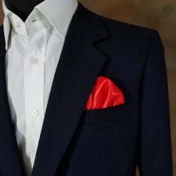 Bright Red Satin Pre-Folded Pocket Square Insert -Fashionable Costume red 2 57466.1675032107