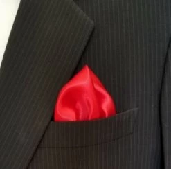 Antonio Ricci 2-in-1 Pouf Round Pocket Square - Pink On Red -Fashionable Costume red 43320.1593168858