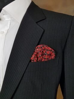 Dark Red & Black 100% Silk Pre-Folded Pocket Square Insert 7 Dark Red & Black 100% Silk Pre-Folded Pocket Square Insert -Fashionable Costume red georg 2 37280.1643134332