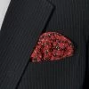Dark Red & Black 100% Silk Pre-Folded Pocket Square Insert