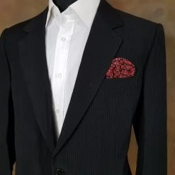 Dark Red & Black 100% Silk Pre-Folded Pocket Square Insert 6 Dark Red & Black 100% Silk Pre-Folded Pocket Square Insert -Fashionable Costume red georg 68729.1643134331