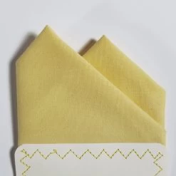 100% Cotton Pre-Folded Pocket Square Handkerchief Insert - Soft Yellow 11 100% Cotton Pre-Folded Pocket Square Handkerchief Insert - Soft Yellow -Fashionable Costume soft yellow 4 09252.1685040505