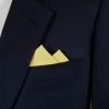 100% Cotton Pre-Folded Pocket Square Handkerchief Insert - Soft Yellow