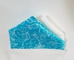 100% Cotton Pre-Folded Pocket Square Handkerchief Insert - Turquoise Floral -Fashionable Costume turq floral 7 40327.1665421932